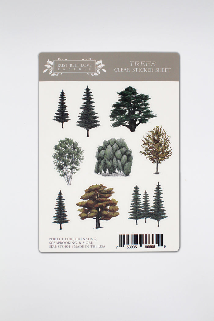 "Trees" woodland sticker sheet by Rust Belt Love