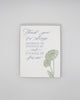 Letterpress thank you card with florals that says "Thank you for always showing up stepping up and sticking up for me" by Rust Belt Love