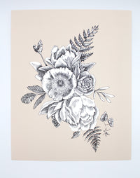 Digital terracotta floral print by Rust Belt Love