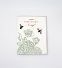 Happy Valentines Day Honey Letterpress Greeting Card