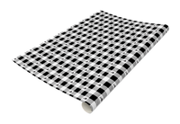 White and black plaid buffalo wrapping paper by Rust Belt Love