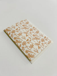 Letterpress orange wildflower small card by Rust Belt Love