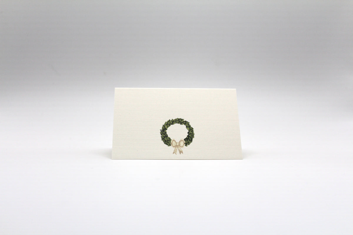 Wreath Place Cards – Double-sided Table Tents (Set of 12)