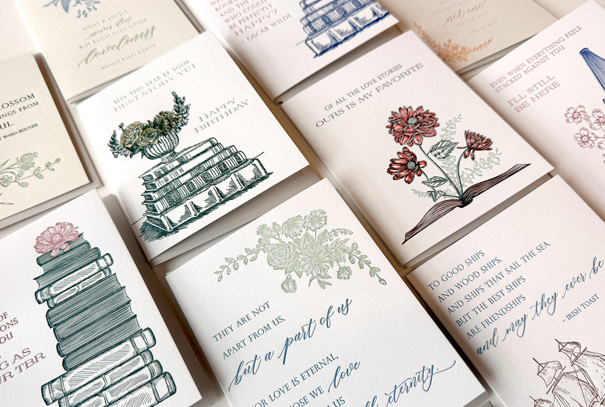 The List Of Reasons I Love You Is As Long As Your TBR Letterpress Greeting Card