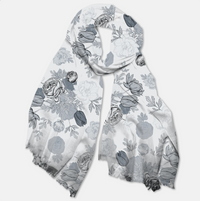 Blue floral pashmina scarf by Rust Belt Love