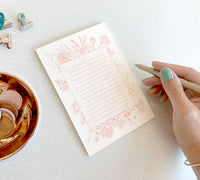 5 by 7 notepad with lined sheets with blush florals by In Good Company