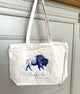 Canvas tote with a blue illustration of a buffalo that says "Buffalo New York" by In Good Company