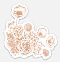 Burnt orange floral sticker by In Good Company