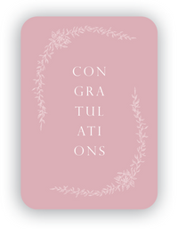 Digital blush mini card with florals that says " Congratulations" by In Good Company